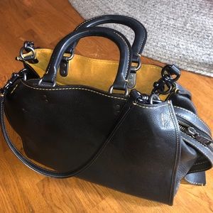 Black Pebble Leather Briefcase